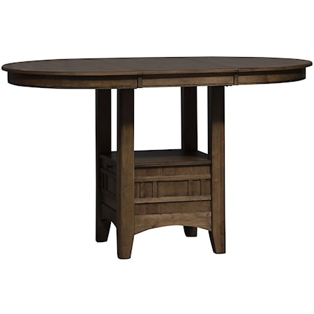 Mission Counter-Height Pub Table with Storage and Removable Leaf