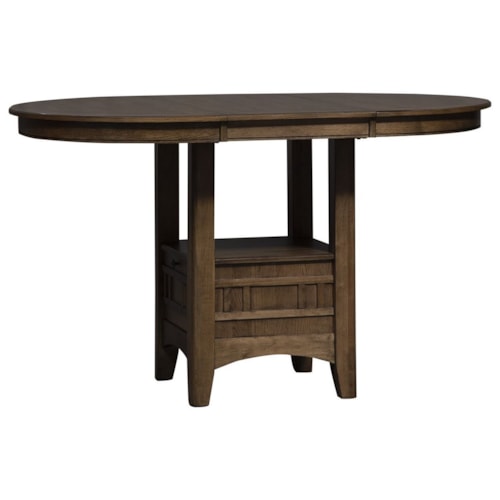 Mission Counter-Height Pub Table with Storage and Removable Leaf