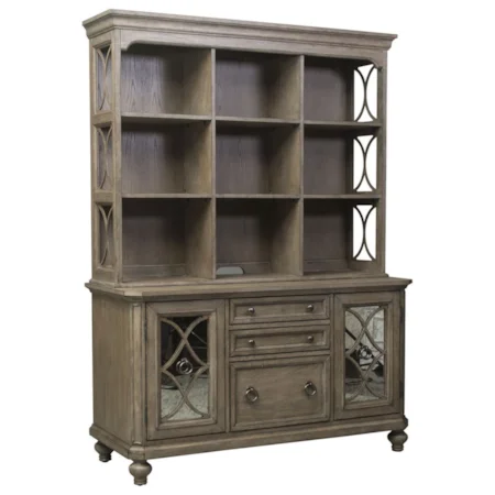 Cottage Credenza and Hutch with Open Shelving