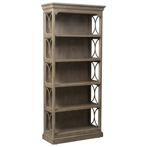 Cottage 5-Shelf Bookcase with Grid Overlay
