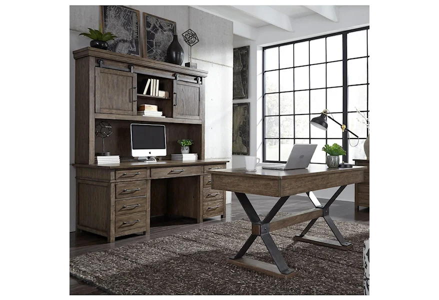 Sonoma Road Credenza and Hutch and Desk by Liberty Furniture at Royal Furniture