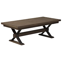 Rustic Industrial Rectangular Cocktail Table with Nail Head Accents