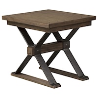 Rustic Industrial End Table with Nail Head Accents