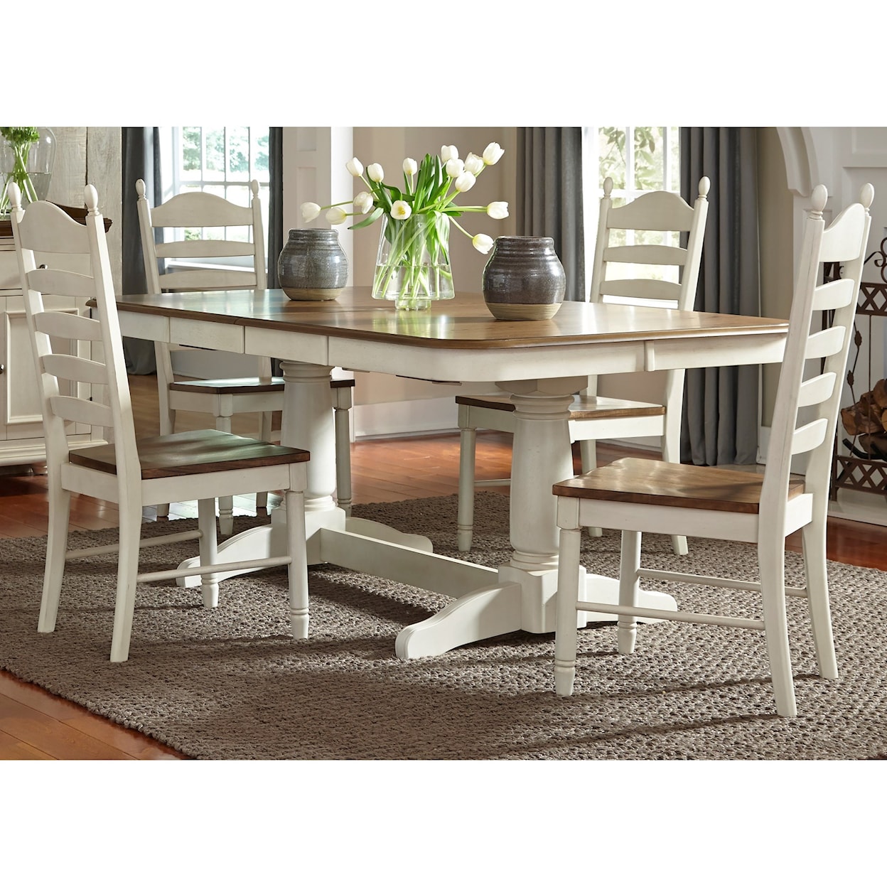 Liberty Furniture Springfield Dining Double Pedestal Table