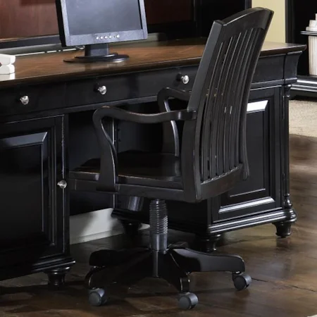 Jr Executive Wood Seat Chair with Casters