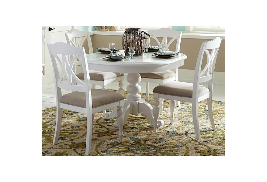 Summer House 5 Piece Pedestal Table Set by Liberty Furniture at Royal Furniture