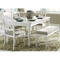 5-Piece Transitional Rectangular Dining Set with Leaf Insert