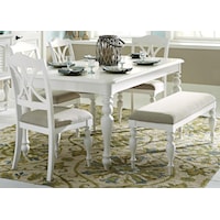 6-Piece Transitional Dining Set with Leaf Insert