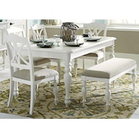 6 Piece Rectangular Table Set with Turned Legs