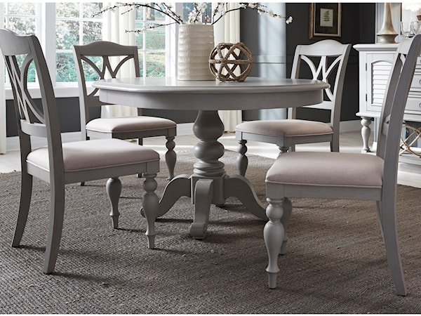 5 Piece Pedestal Table Set