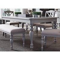 Transitional Rectangular Leg Table with 12" Leaf