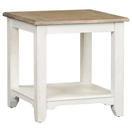 Farmhouse Square End Table with Tapered Legs