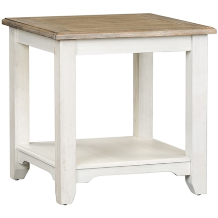 Farmhouse Square End Table with Tapered Legs