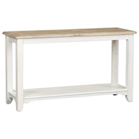 Cottage Style Two-Toned Sofa Table with Shelf