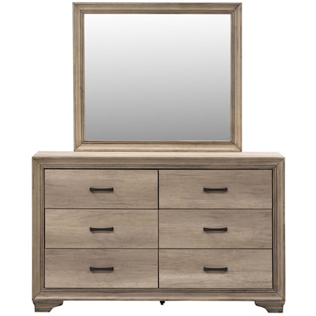 6-Drawer Dresser with Landscape Mirror