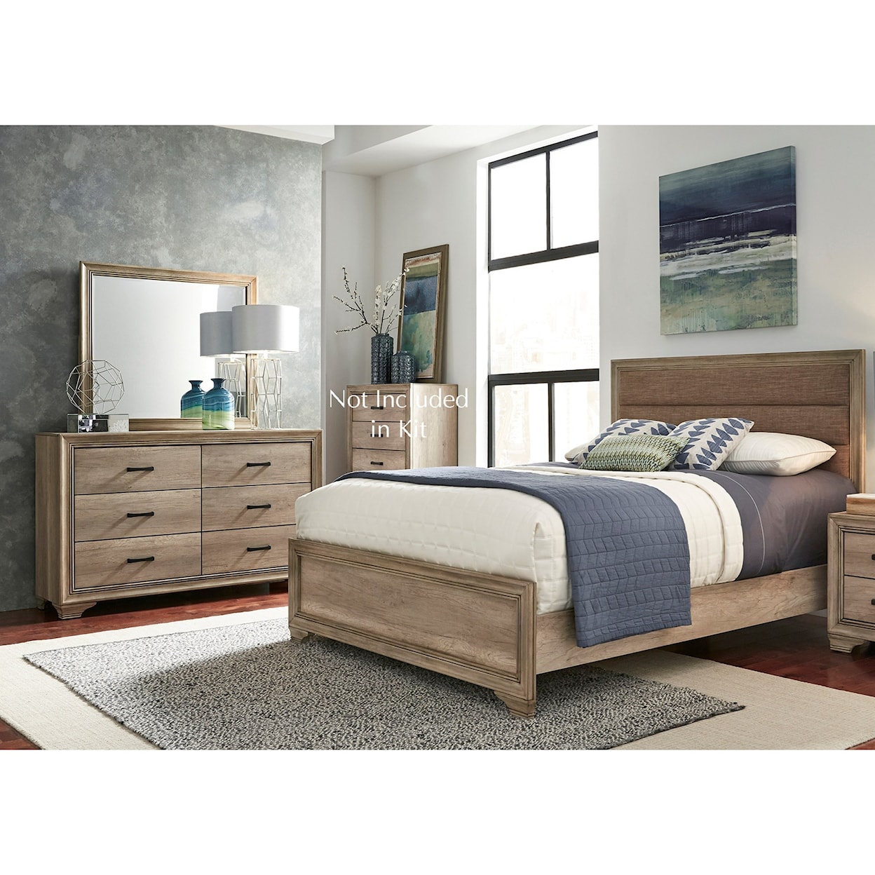 Liberty Furniture Sun Valley Twin Uph Bed, Dresser & Mirror
