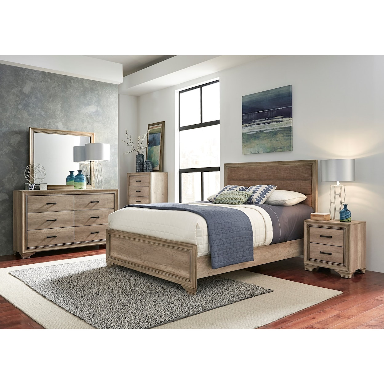 Liberty Furniture Sun Valley King Upholstered Panel Bed