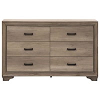 Farmhouse 6-Drawer Dresser with Double Bead Molding