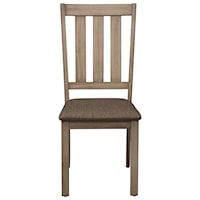 Farmhouse Slat Back Side Chair with Upholstered Seat