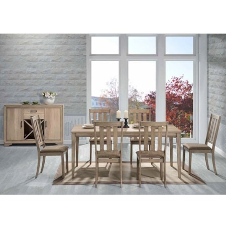 7 Piece Rectangular Table Set