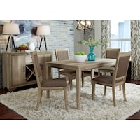 5 Piece Rectangular Table Set with Upholstered Chairs