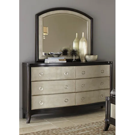 Dresser with 6 Drawers and Mirror