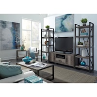 Contemporary Entertainment Center with Tall Piers