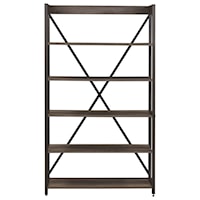 Contemporary Open Bookcase with X-Back