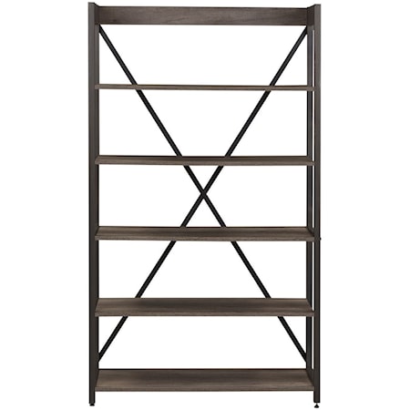 Contemporary Open Bookcase with X-Back