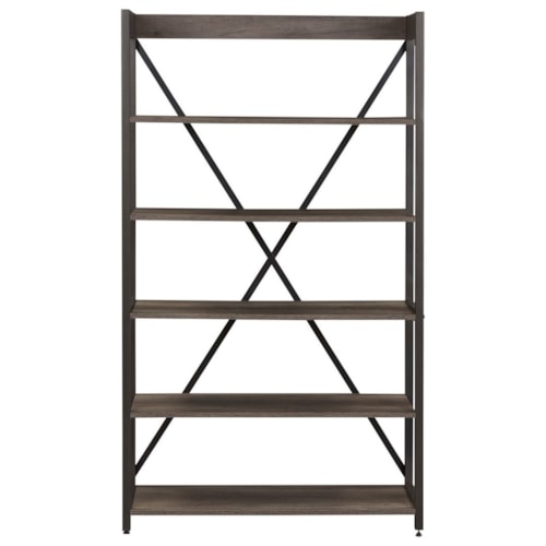 Contemporary Open Bookcase with X-Back