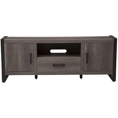 Contemporary Entertainment TV Stand with Open Media Compartment