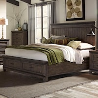 Rustic King Storage Bed with Two Drawers