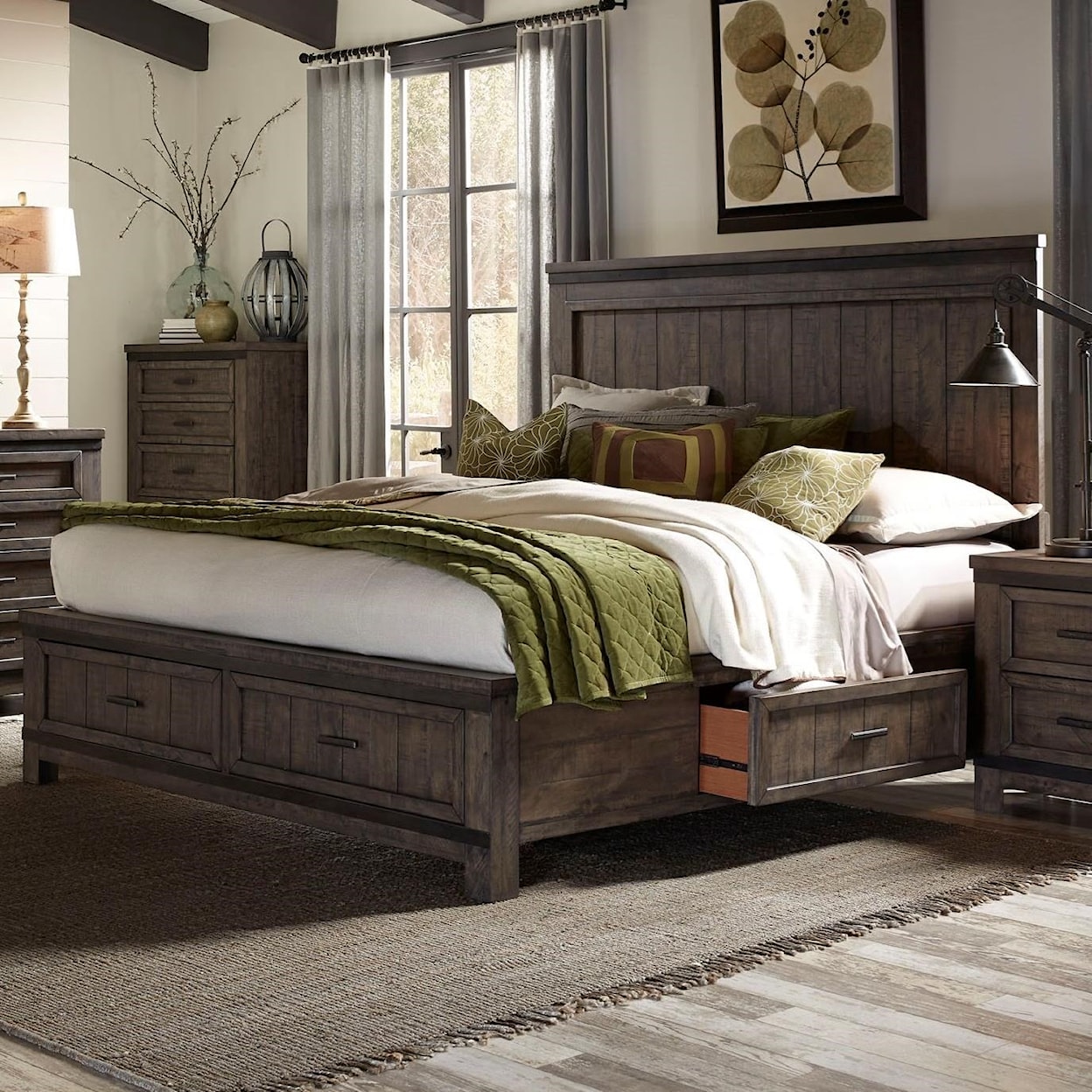 Liberty Furniture Thornwood Hills Queen Two Sided Storage Bed