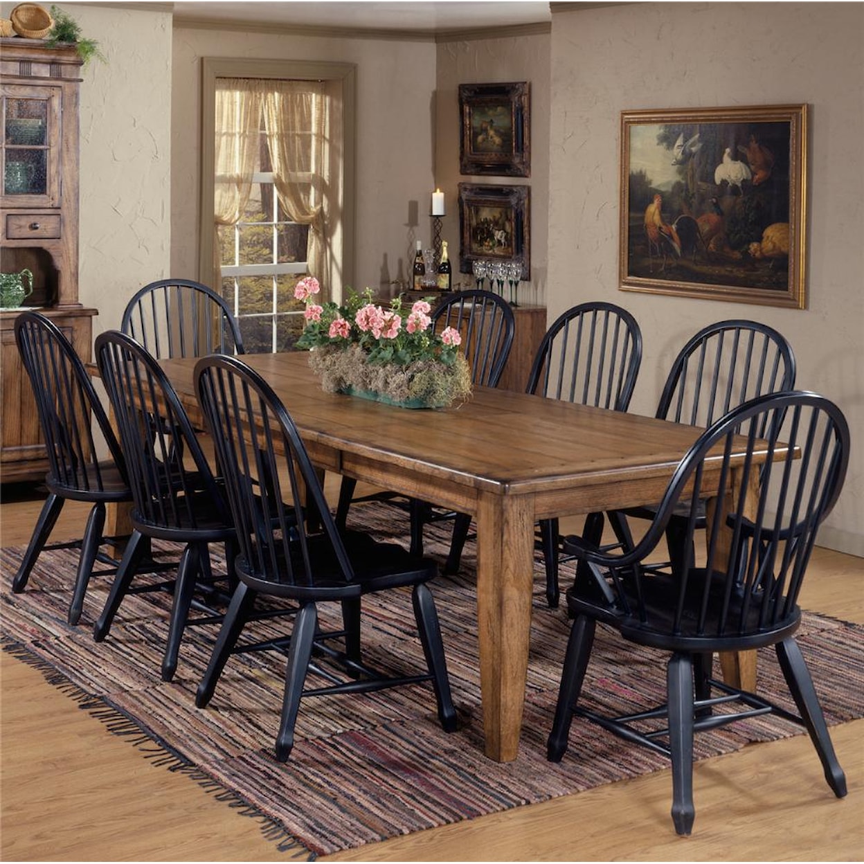 Liberty Furniture Treasures 17 9 Piece Leg Table & Bowback Chair Set