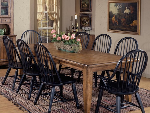 9 Piece Leg Table & Bowback Chair Set