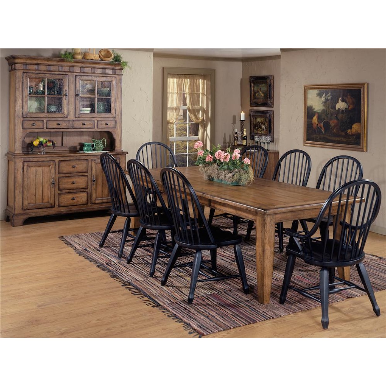 Liberty Furniture Treasures 17 9 Piece Leg Table & Bowback Chair Set