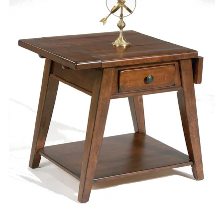 Splay Leg End Table w/ Drop Leaf Top