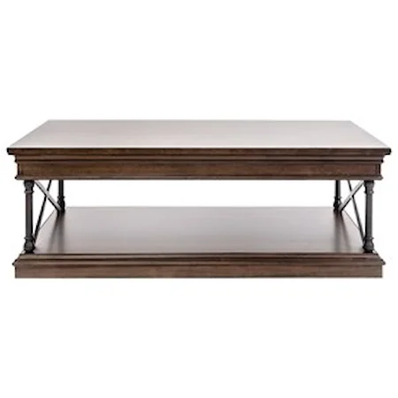 Metal/Wood Rectangular Cocktail Table