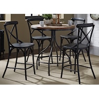 5-Piece Gathering Table and X-Back Counter Chair Set