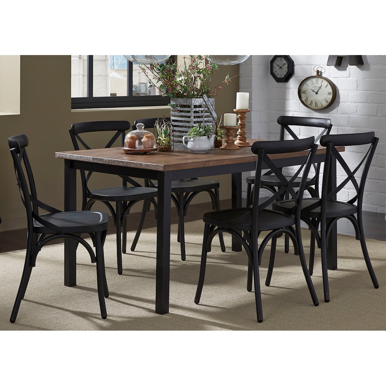 Liberty Furniture Vintage Dining Series 7-Piece Table and Chair Set