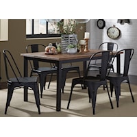 7-Piece Rectangular Leg Table and Bow Back Chair Set