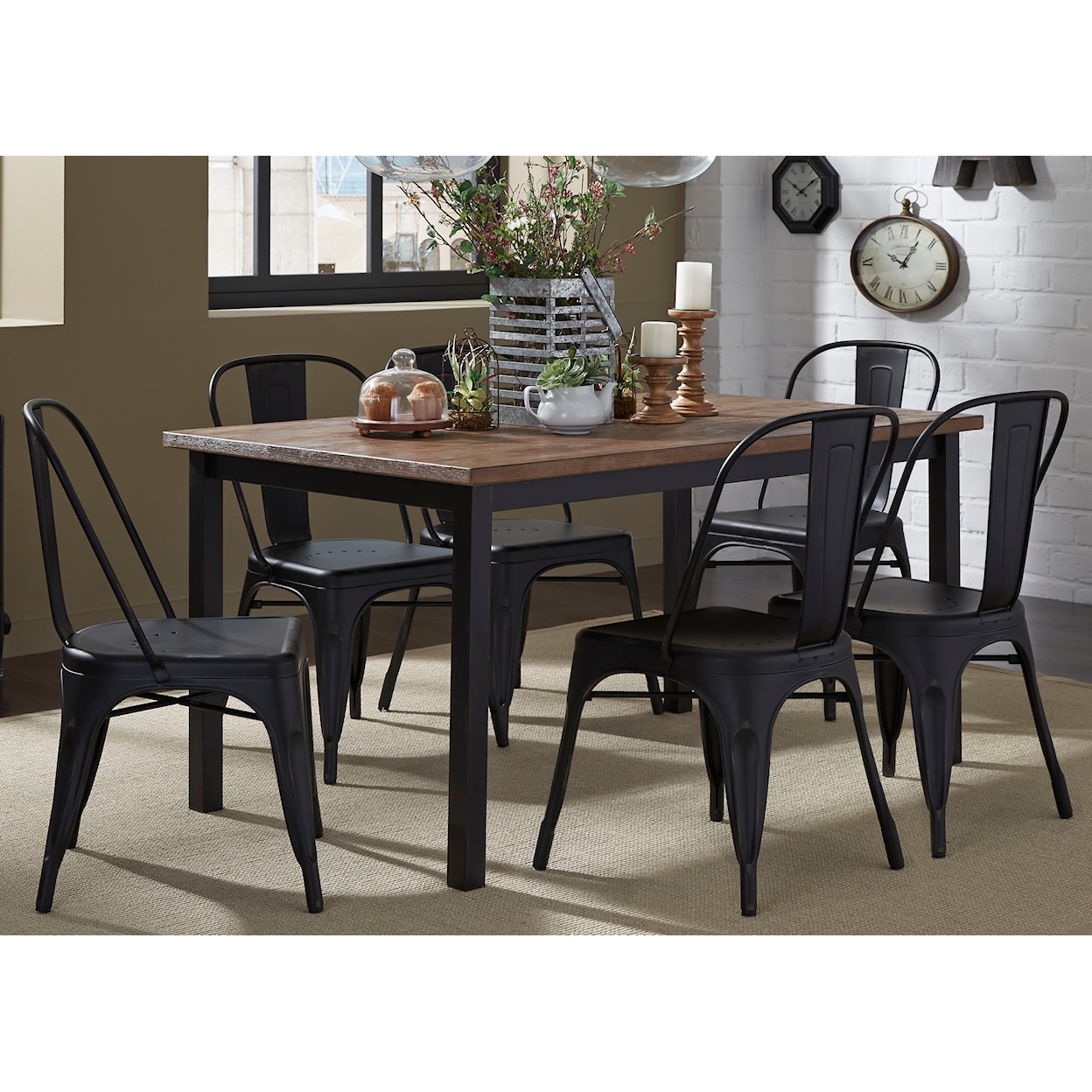 Liberty Furniture Vintage Dining Series 7-Piece Table and Chair Set