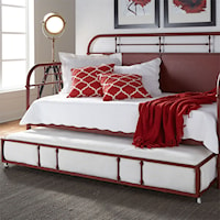 Twin Metal Trundle Daybed with Turned Spindles