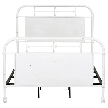 Queen Metal Bed with Turned Spindles