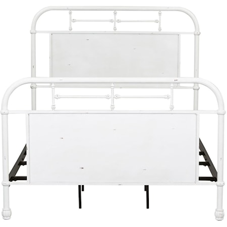 Queen Metal Bed with Turned Spindles