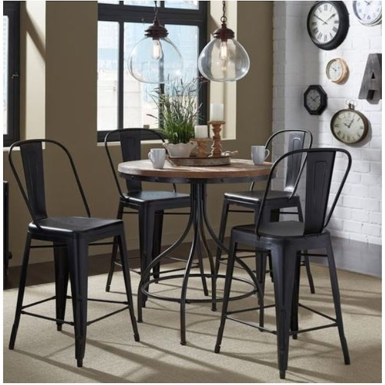 Liberty Furniture Vintage Series 5-Piece Pub Table and Stool Set