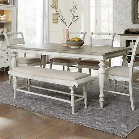 Rectangular Table with Turned Legs