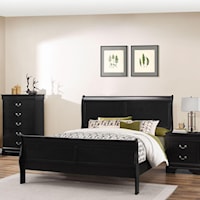 Full Sleigh Bed with Tall Legs