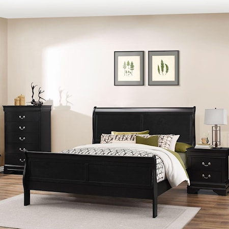 Lifestyle 4937 573349353 Queen Sleigh Bed with Tall Legs