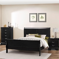 Queen Sleigh Bed with Tall Legs